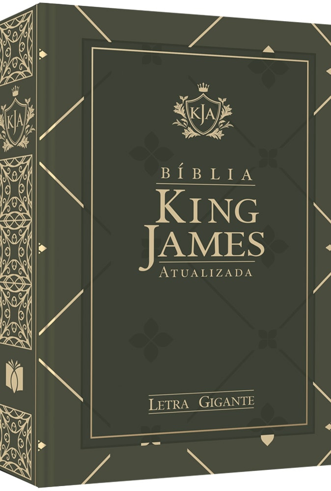 Bíblia King James Atualizada (KJA) Letra Gigante, capa dura verde-escura com detalhes dourados. — Plenitude