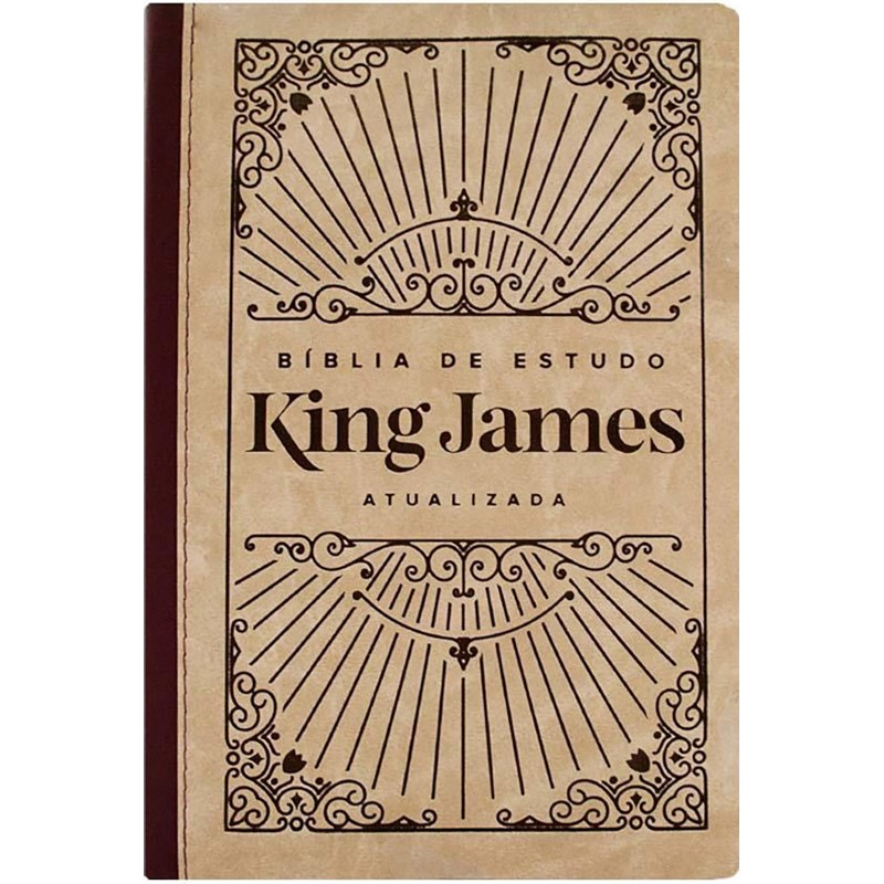 Bíblia de Estudo King James | KJA Letra Grande | Vinho e Bege