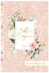 Bíblia Sagrada NVI Letra Gigante capa dura rosa com estampa floral e título dourado. — Plenitude