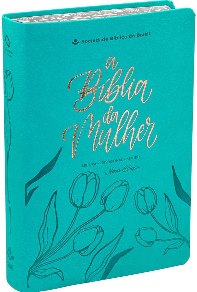 A Bíblia da Mulher | Letra Grande | NAA | Capa Luxo Turquesa