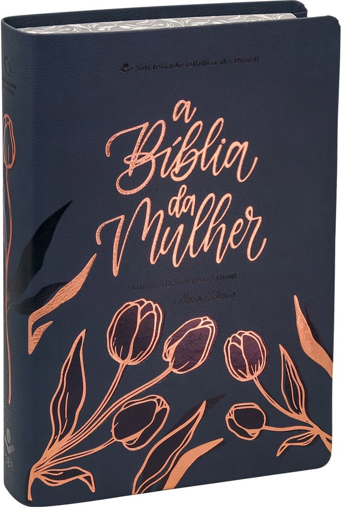A Bíblia da Mulher | Letra Grande | NAA | Capa Luxo Azul
