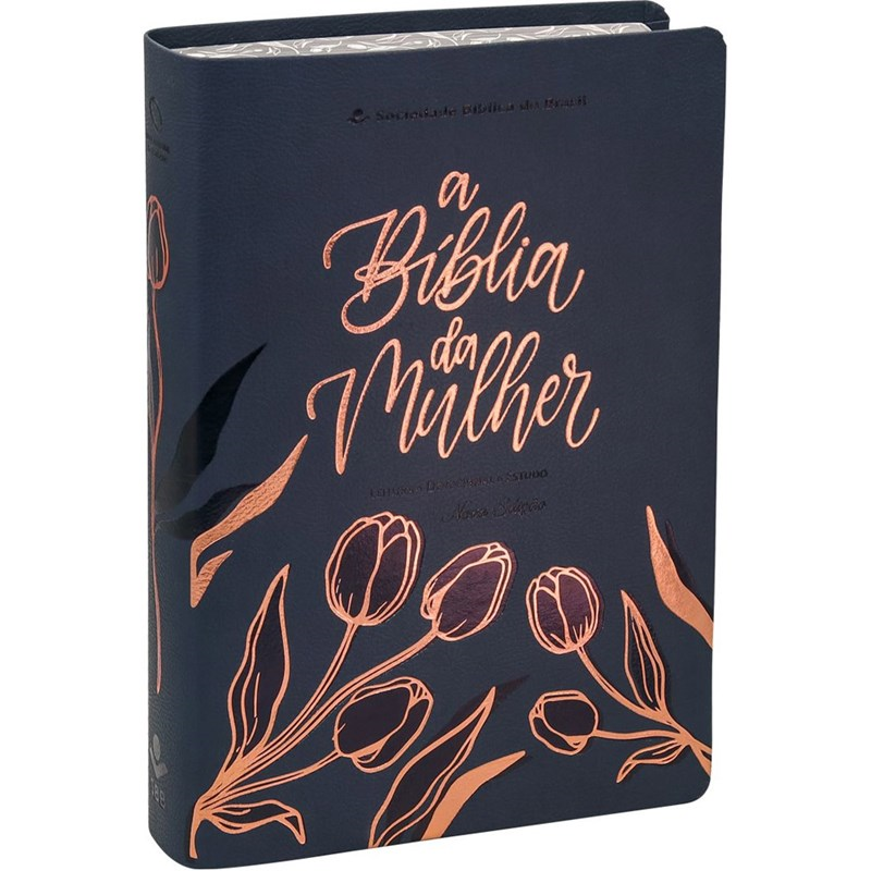 A Bíblia da Mulher | Letra Grande | NAA | Capa Luxo Azul