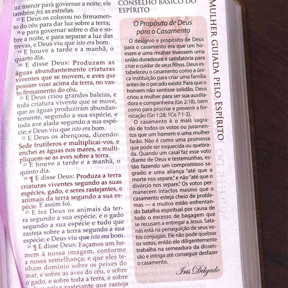 Bíblia de Estudo para Mulheres | BKJ 1611 | Letra normal | Capa Luxo Marrom