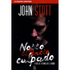 Livro: Nosso Silêncio Culpado, John Stott. Capa preta com rosto de homem e título em branco e vermelho. — Plenitude