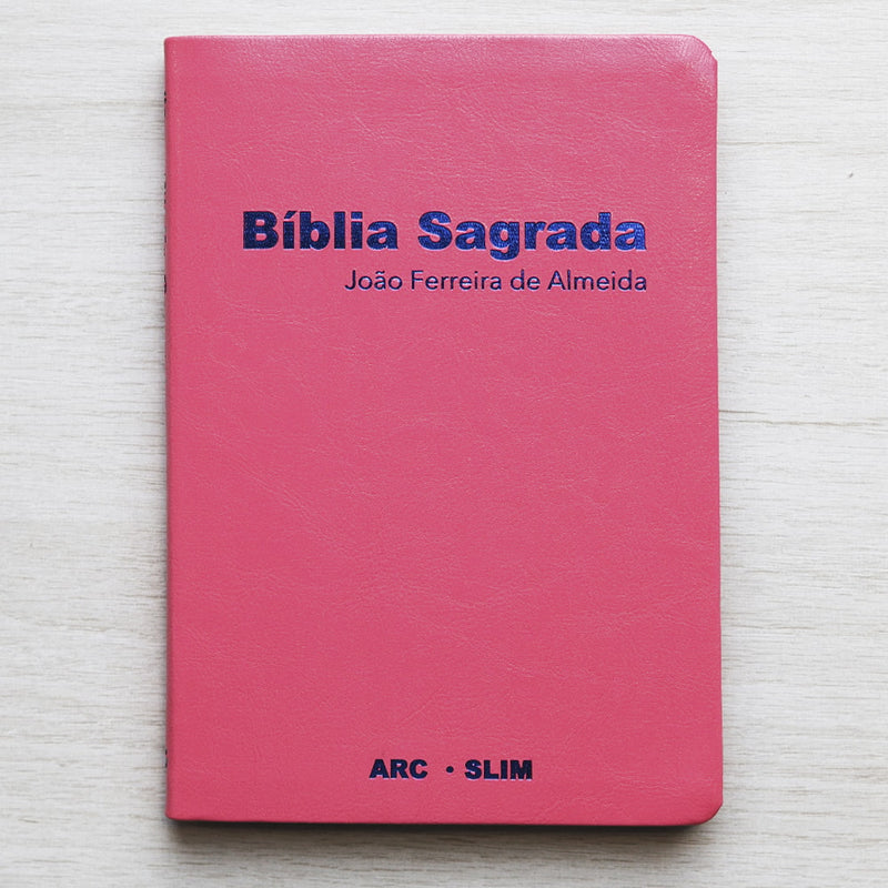 Bíblia Sagrada Slim | ARC | Capa Luxo Rosa