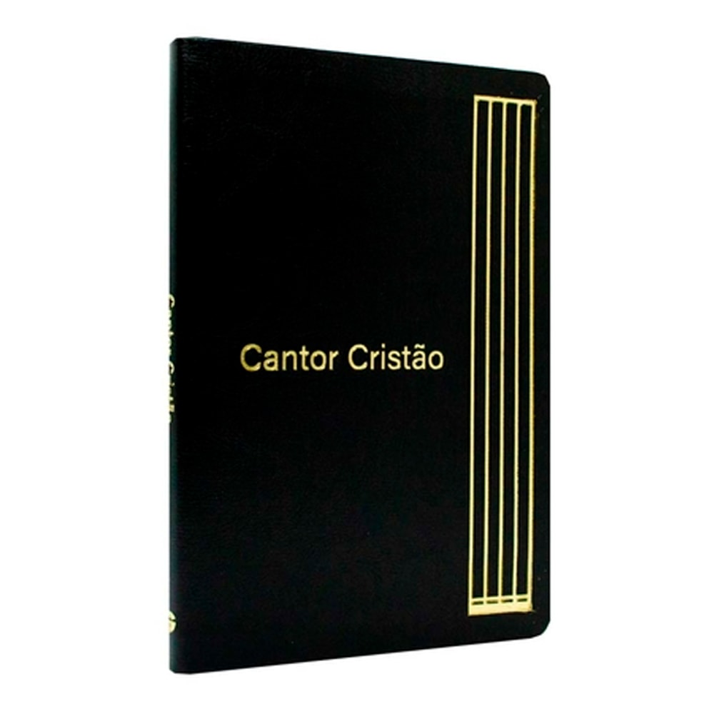 Hinário Cantor Cristão Com Letra, grande, capa luxo preta com detalhes dourados. — Plenitude