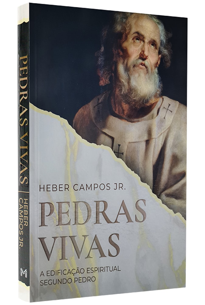 Capa do livro Pedras Vivas, de Heber Campos Jr., com uma imagem de um homem idoso e barba branca. — Plenitude