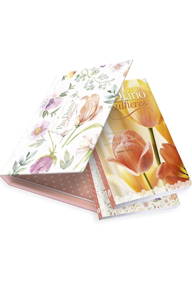 Pão Diário Mulheres, Seja Louvado, Box para Presente, com dois livros de capa floral. — Plenitude