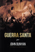Livro "Guerra Santa" de John Bunyan, capa brochura escura com ilustração de batalha e anjo. — Plenitude