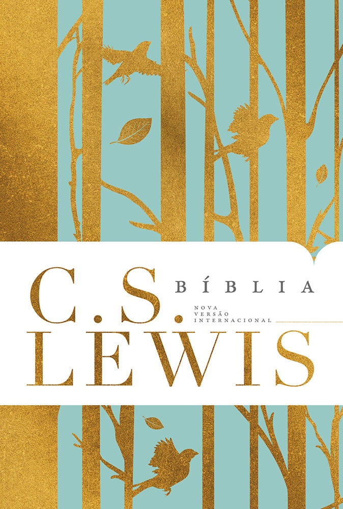 Bíblia C. S. Lewis | NVI | Leitura Perfeita | Capa Dura Azul e Dourado