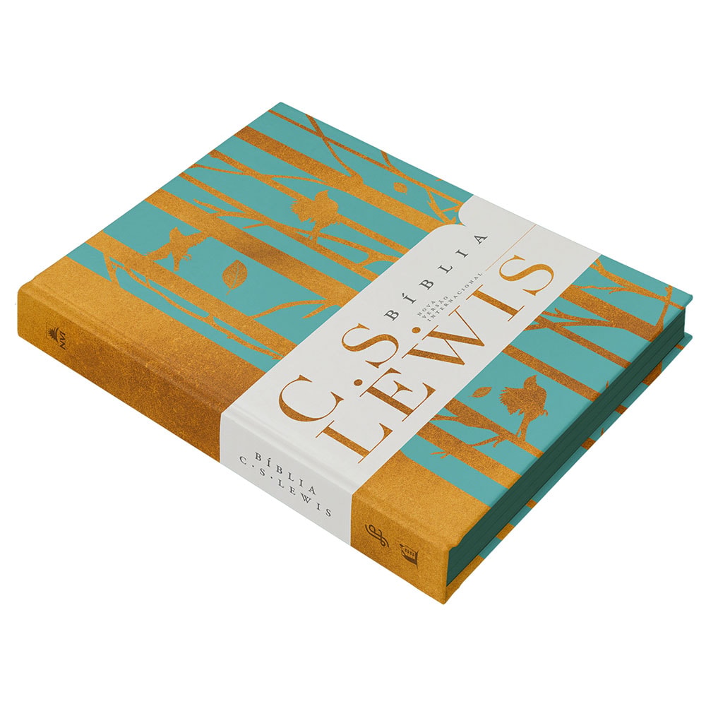 Bíblia C. S. Lewis | NVI | Leitura Perfeita | Capa Dura Azul e Dourado