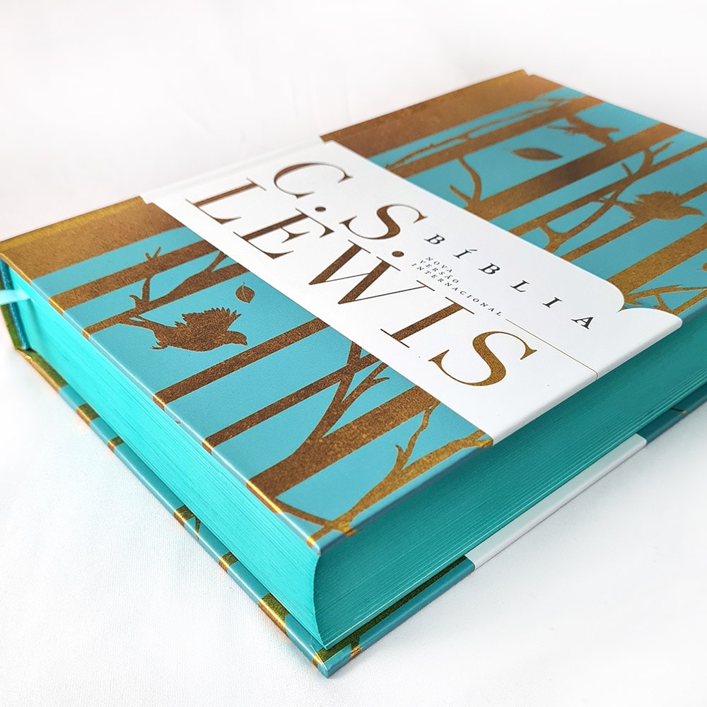 Bíblia C. S. Lewis | NVI | Leitura Perfeita | Capa Dura Azul e Dourado