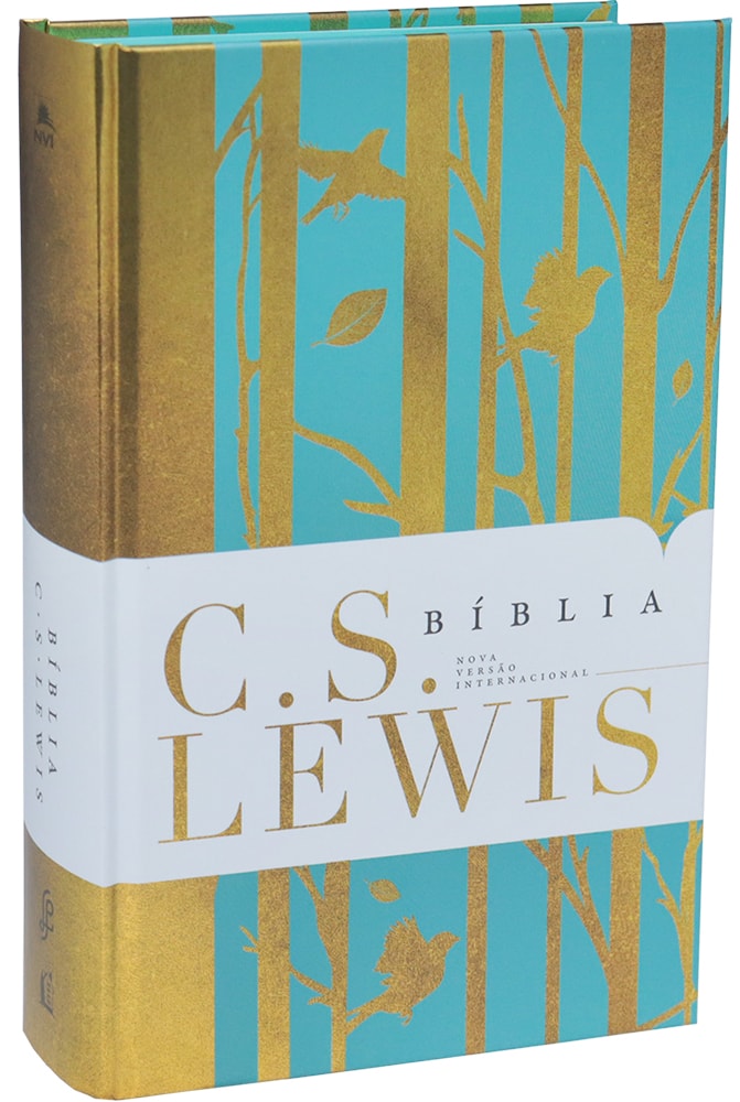 Bíblia C. S. Lewis | NVI | Leitura Perfeita | Capa Dura Azul e Dourado