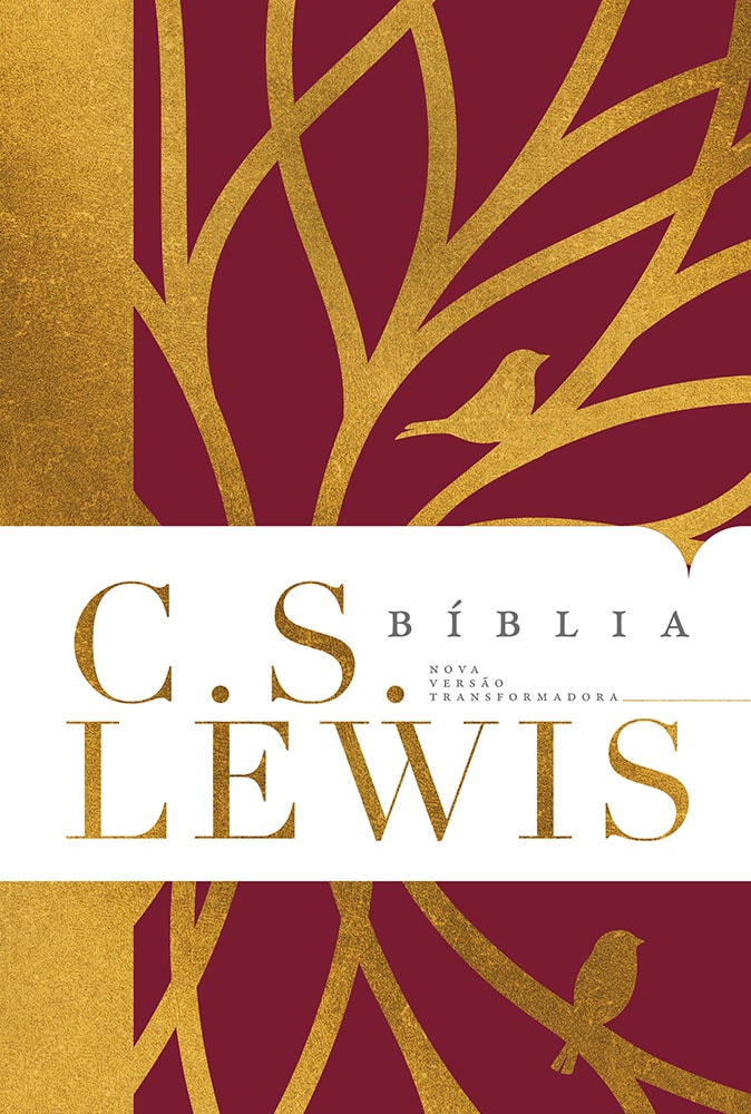 Bíblia C. S. Lewis | NVT | Leitura Perfeita | Capa Dura Vermelho e Dourado