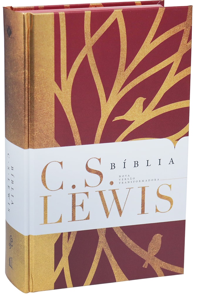 Bíblia C. S. Lewis | NVT | Leitura Perfeita | Capa Dura Vermelho e Dourado
