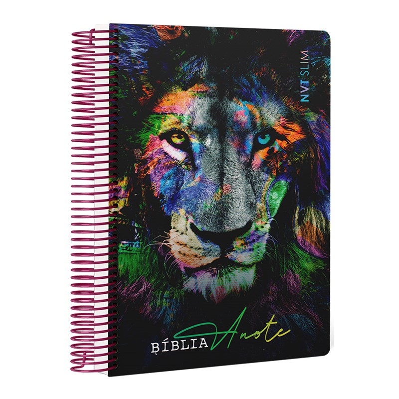 Bíblia Anote Slim | NVT | Capa Espiral Leão color