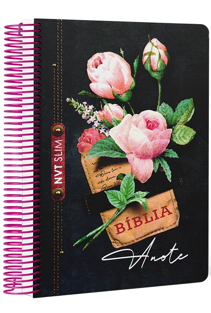 Bíblia Anote Slim | NVT | Capa Espiral Jeans Black