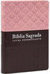Bíblia Sagrada | Letra Supergigante | ARC | Capa Luxo Rosa e Marrom