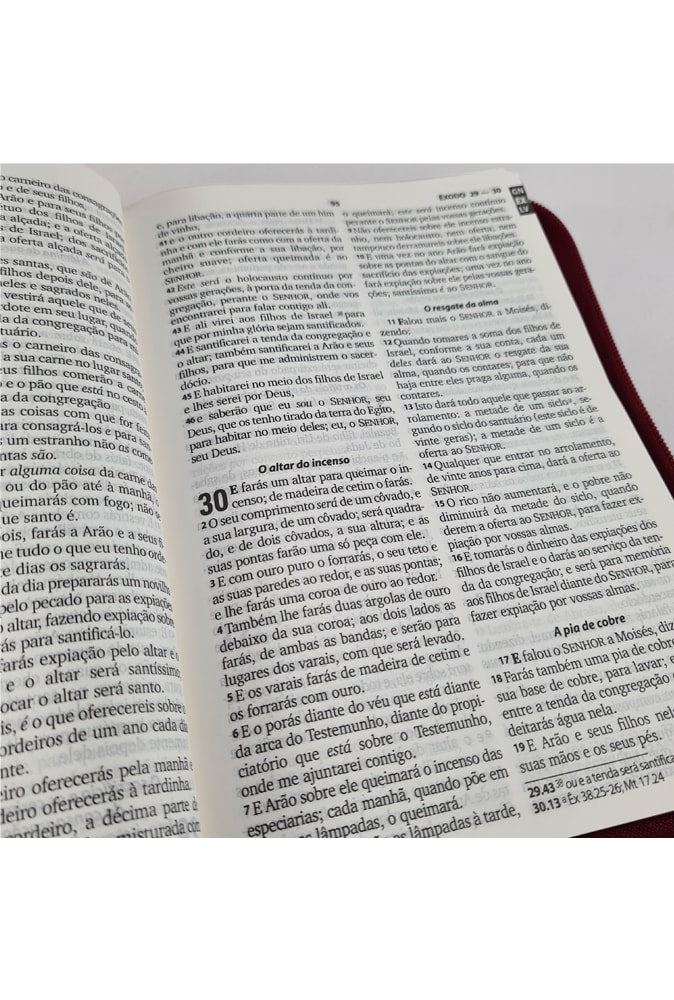 Bíblia Sagrada | ARC | Letra Grande | Capa Vinho Luxo c/Ziper