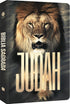 Bíblia Sagrada NVT, capa flexível soft touch preta com leão rugindo e título "JUDAH" dourado. — Plenitude