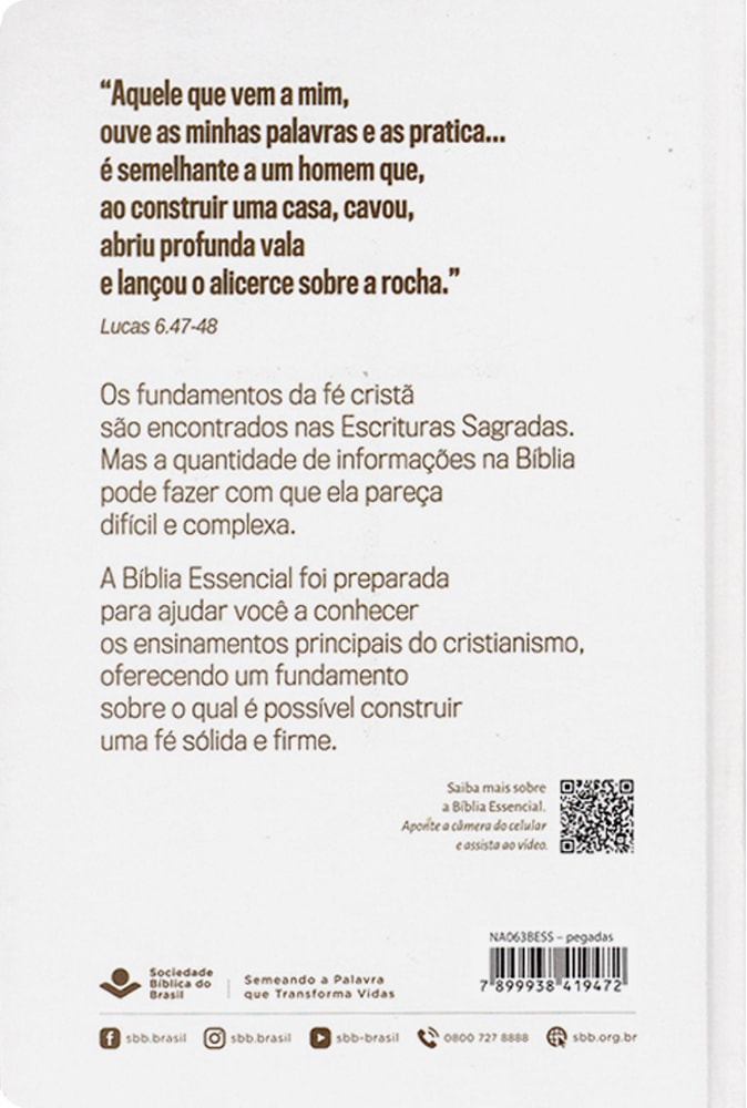 Bíblia Essencial | NAA | Letra Normal | Capa Dura Pegadas