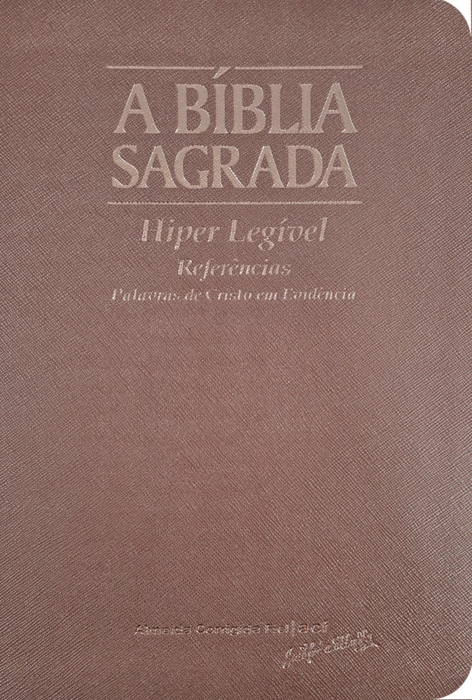 Bíblia Sagrada ACF Hiper Legível, capa luxo rose gold, com referências e palavras de Cristo em evidência — Plenitude