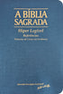 Bíblia Sagrada Almeida Corrigida Fiel (ACF) Hiper Legível, capa luxo azul com referências e palavras de Cristo em evidência — Plenitude