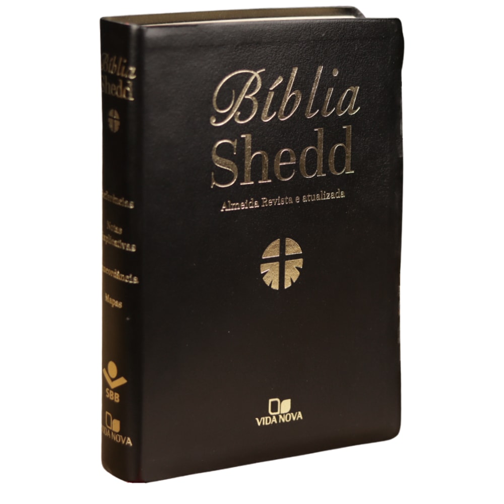 Bíblia Shedd | ARA | Letra Normal | Capa Couro Preta Bonded