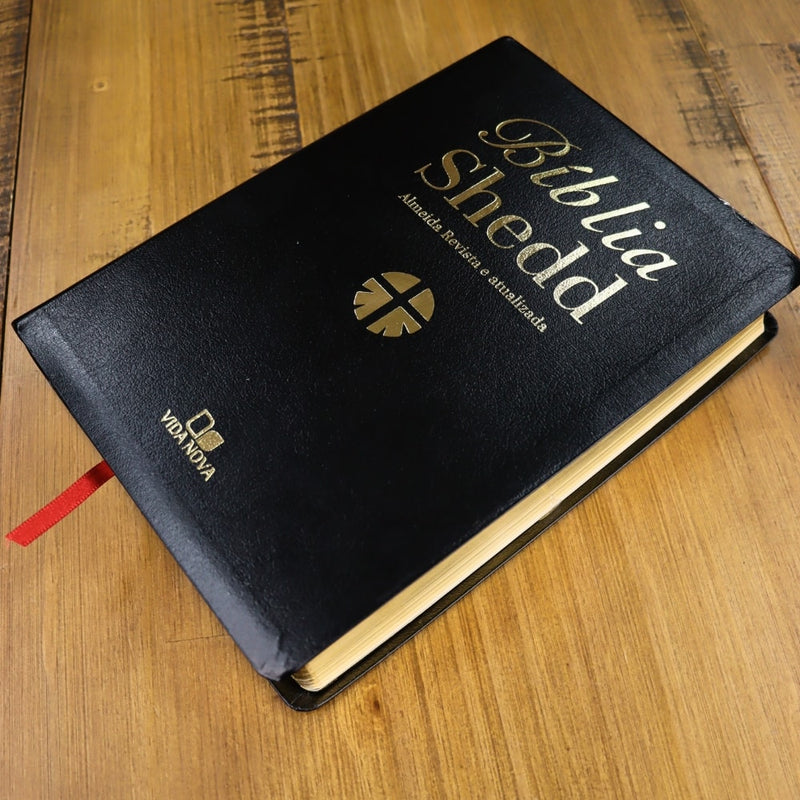 Bíblia Shedd | ARA | Letra Normal | Capa Couro Preta Bonded