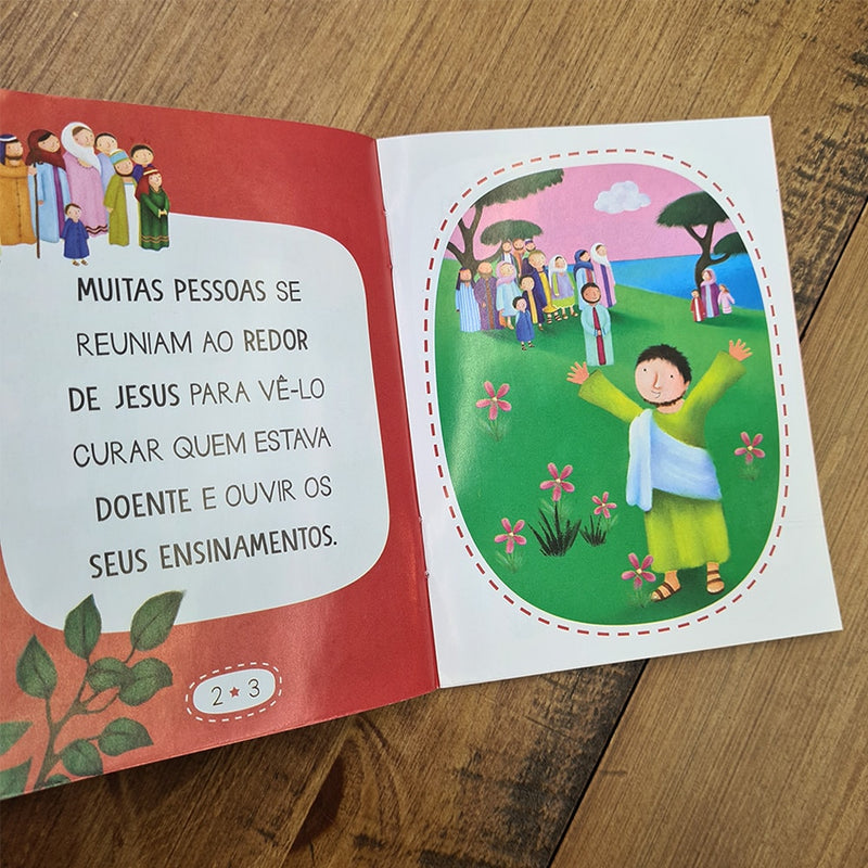 Kit 12 Mini Livros Histórias da Bíblia