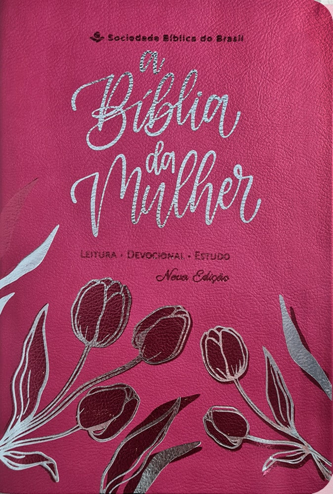 A Bíblia da Mulher | Letra Grande | ARC | Capa Luxo Rosa