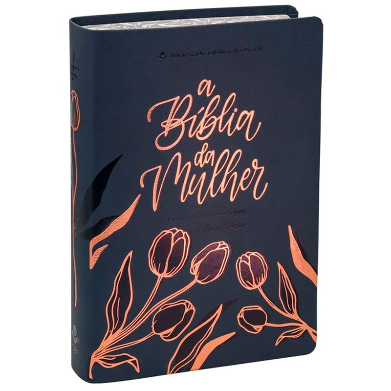 A Bíblia da Mulher | Letra Grande | ARC | Capa Luxo Azul