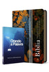 Kit de 2 livros "Oração de Ezequiel" e "Orando a Palavra" de Valnice Milhomens, capas com folhas e azul. — Plenitude