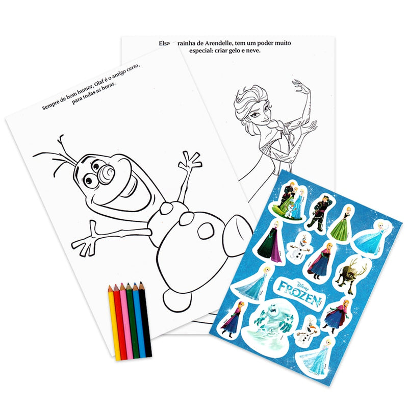 Frozen | Colorindo com Adesivos | Disney