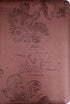 Bíblia King James Atualizada, capa luxo bronze com relevo floral e textura de couro. — Plenitude