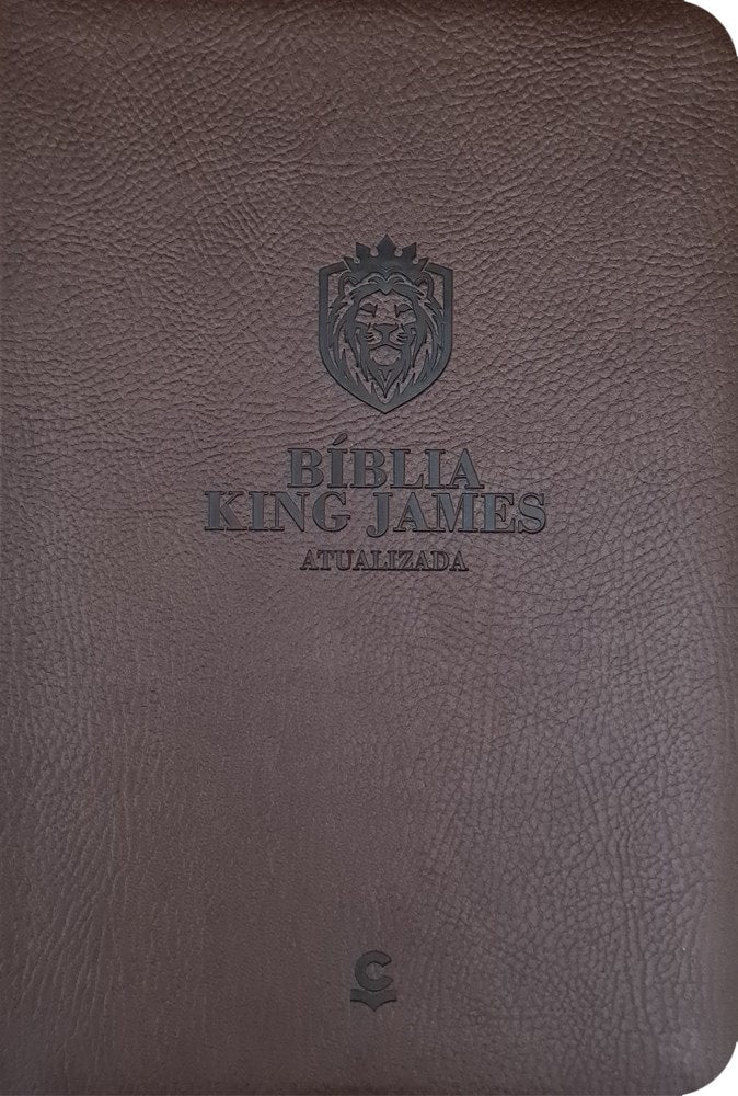Bíblia King James Atualizada Slim | KJA | Letra Normal | Capa Luxo Marrom