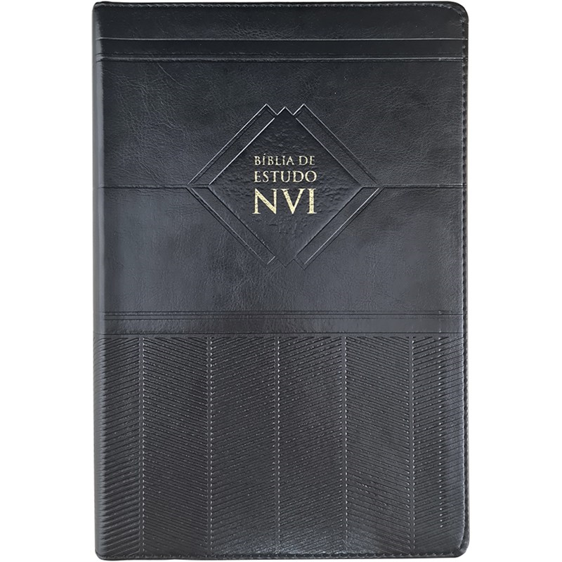 Bíblia de Estudo | NVI | Letra Normal | Capa Luxo Preta