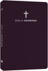 Bíblia Sagrada ACF, capa luxo vinho, letra maior, com cruz e "Bíblia Sagrada" em destaque. — Plenitude