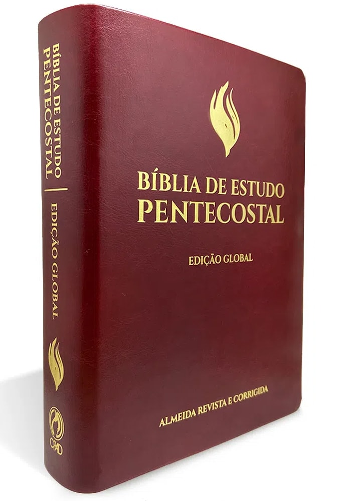 Bíblia de Estudo Pentecostal | Edição Global | ARC | Letra Grande | Capa Luxo Vinho