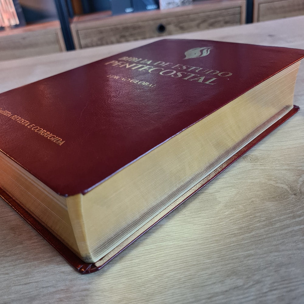 Bíblia de Estudo Pentecostal | Edição Global | ARC | Letra Grande | Capa Luxo Vinho