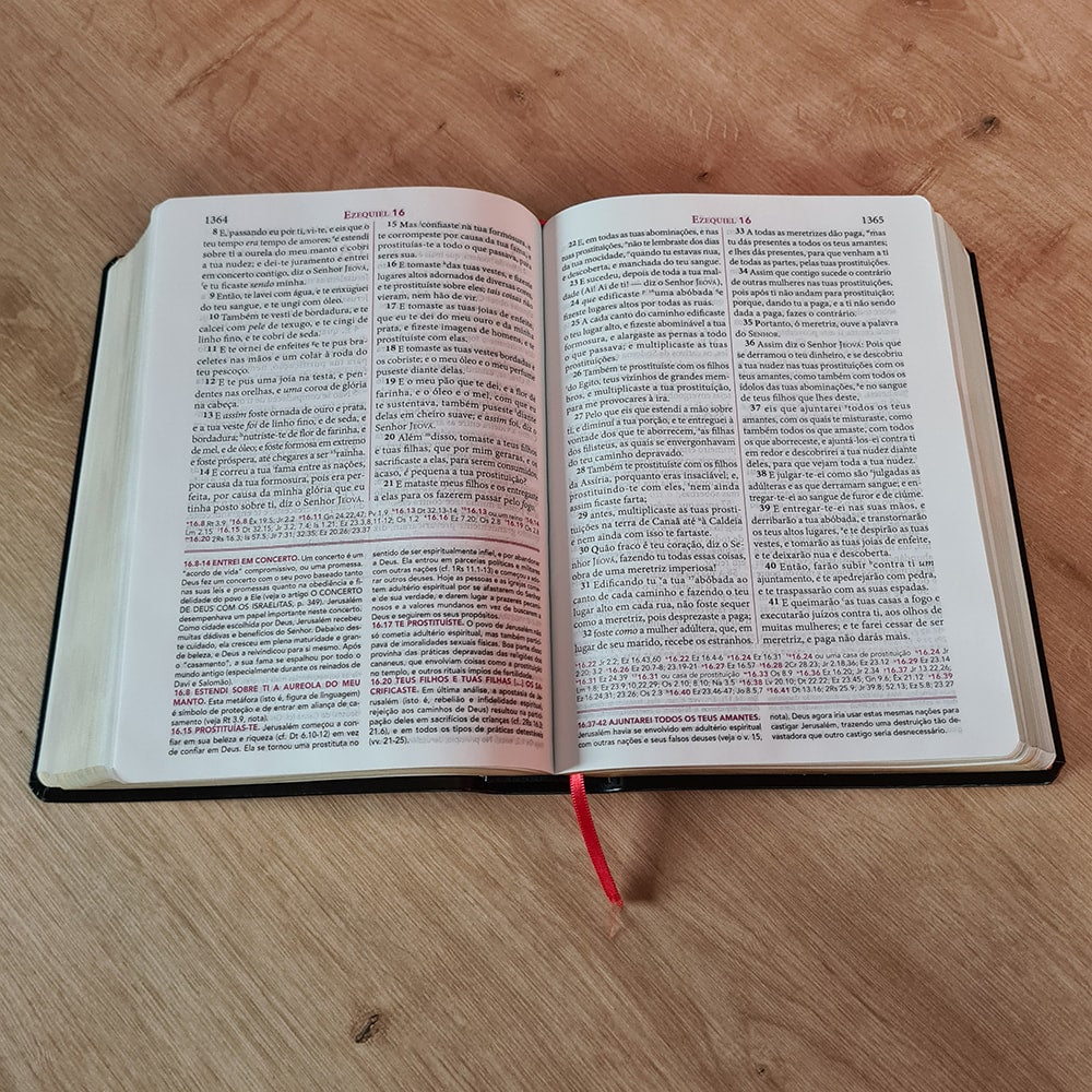 Bíblia de Estudo Pentecostal | Edição Global | ARC | Letra Grande | Capa Luxo Vinho