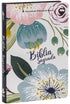 Bíblia Sagrada NTLH, capa dura Azaleia floral com flores em tons pastel e azul, letra grande. — Plenitude.