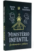Capa do livro Ministério Infantil de Deepak Reju e Marty Machowski. Capa preta com ilustrações douradas de igreja e crianças. — Plenitude