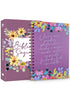 Kit Bíblia NVT e Agenda Primavera Alegre, capas roxas com arranjos florais coloridos. — Plenitude