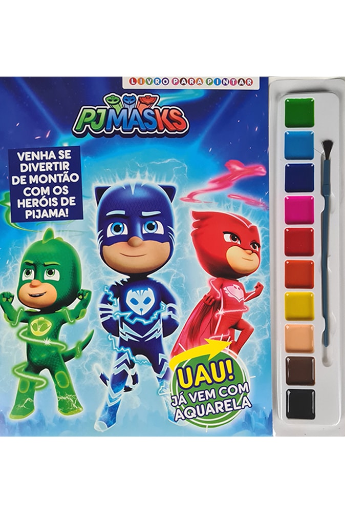 PJ Masks Livro para Pintar com Aquarela | Venha se Divertir