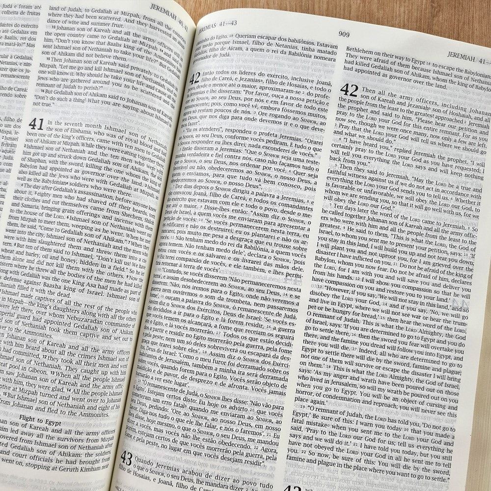 Bíblia Sagrada - Holy Bible | Português e Inglês | NVI Letra Normal | Azul