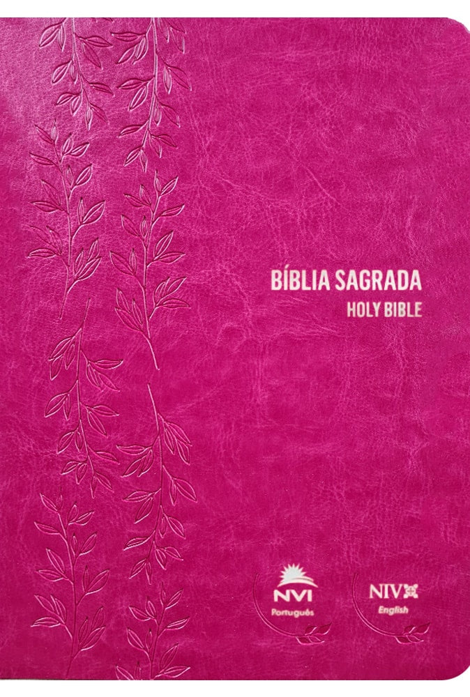 Bíblia Sagrada - Holy Bible | Português e Inglês | NVI Letra Normal | Pink