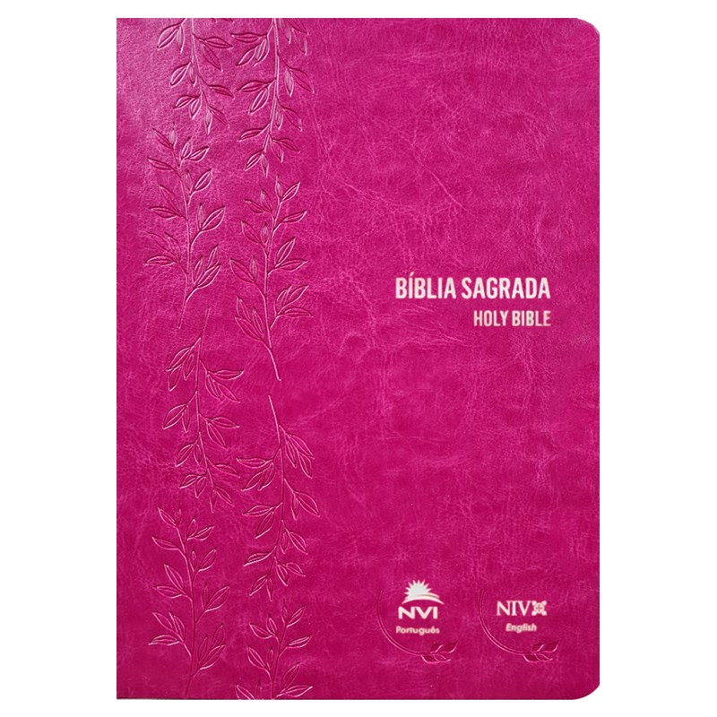 Bíblia Sagrada - Holy Bible | Português e Inglês | NVI Letra Normal | Pink