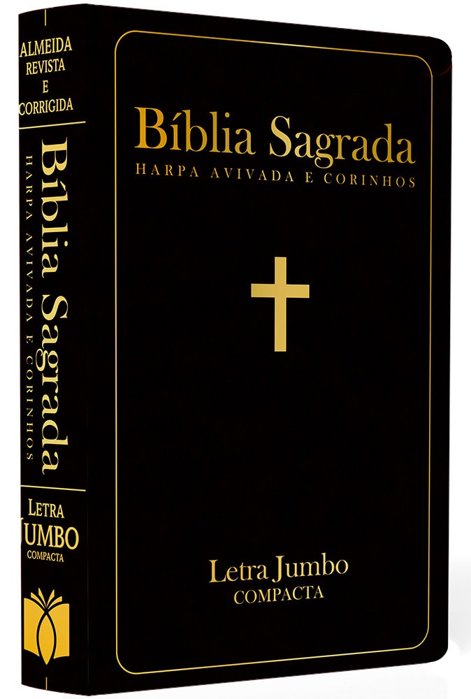 Bíblia Sagrada com Harpa Avivada e Corinhos | ARC | Letra Jumbo | Capa Semiflexível Preta