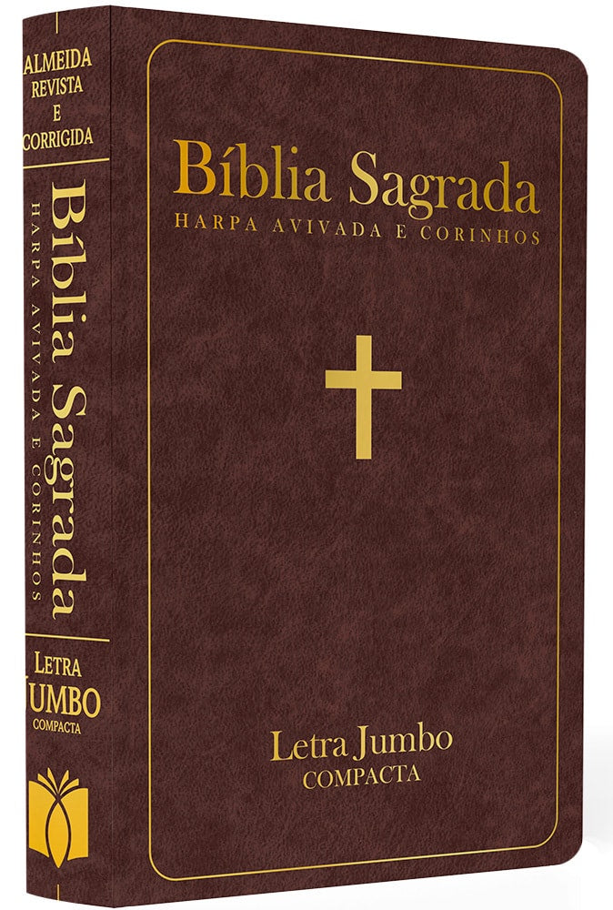 Bíblia Sagrada com Harpa Avivada e Corinhos | ARC | Letra Jumbo | Capa Semiflexível Marrom